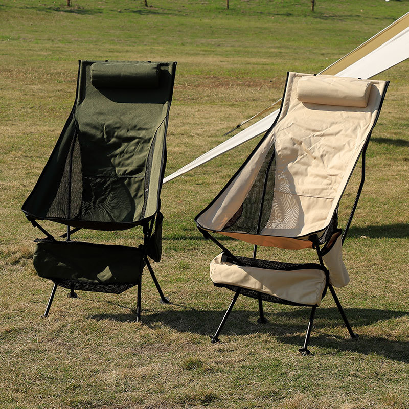 Deck Chair Lounger - 軽量アルミニウム合金製折りたたみキャンプチェア – ポータブルアウトドアリクライニングチェア（ビーチ、釣り、観光、デッキ、ヘビーデューティー旅行用）