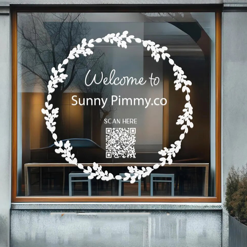 Outdoor Furniture Store - 店舗の正面の窓や壁の装飾用のリーフリースデカール、ビジネスプロモーション用の屋外ショーケースビニールデカールステッカー E629