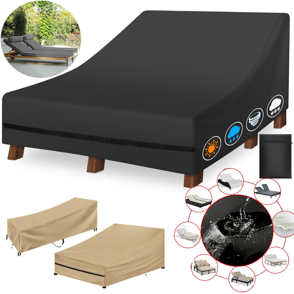 Outdoor Daybed Furniture - 防水ダブル/シングルワイドパティオ長椅子カバー屋外籐製デイベッド芝生プール家具ベッド保護カバー