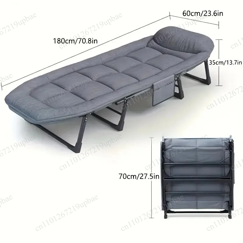 Outdoor Furniture Metal Chairs - ポータブル折りたたみ式スリーピングベッド、頑丈なキャンプチェア、高さ調節可能なマットレス、アウトドア旅行、自宅、ゲスト、ハイキング用