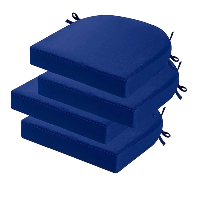 Outdoor Furniture Cushion - 4 個の屋外用椅子クッション パティオ家具用屋外クッション 屋外防水ギア パティオチェアクッション ネクタイ付き-A00E