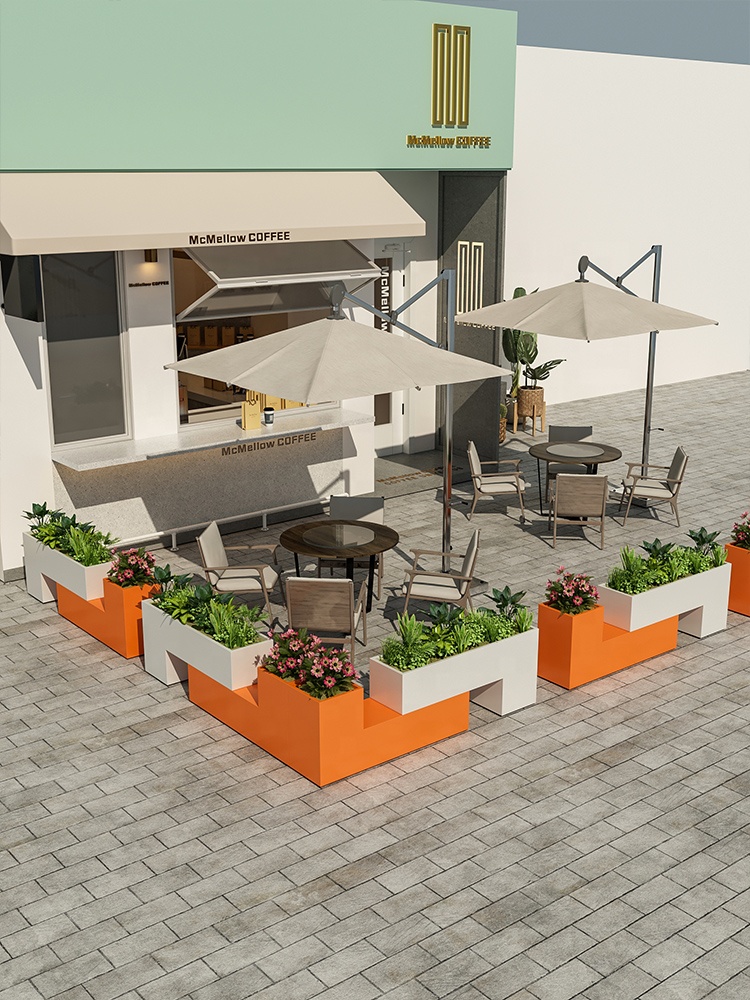 Outdoor Furniture Store - 屋外錬鉄製フラワーベッド仕切りプランター商業街の手すりカスタマイズ可能な屋外家具ダイニングストア