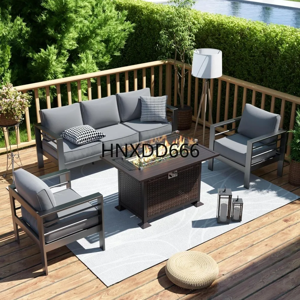 ファイヤーピットテーブル付きパティオ家具セット、6点セットア - Outdoor Furniture With Fire Pit Table のレビューと価格