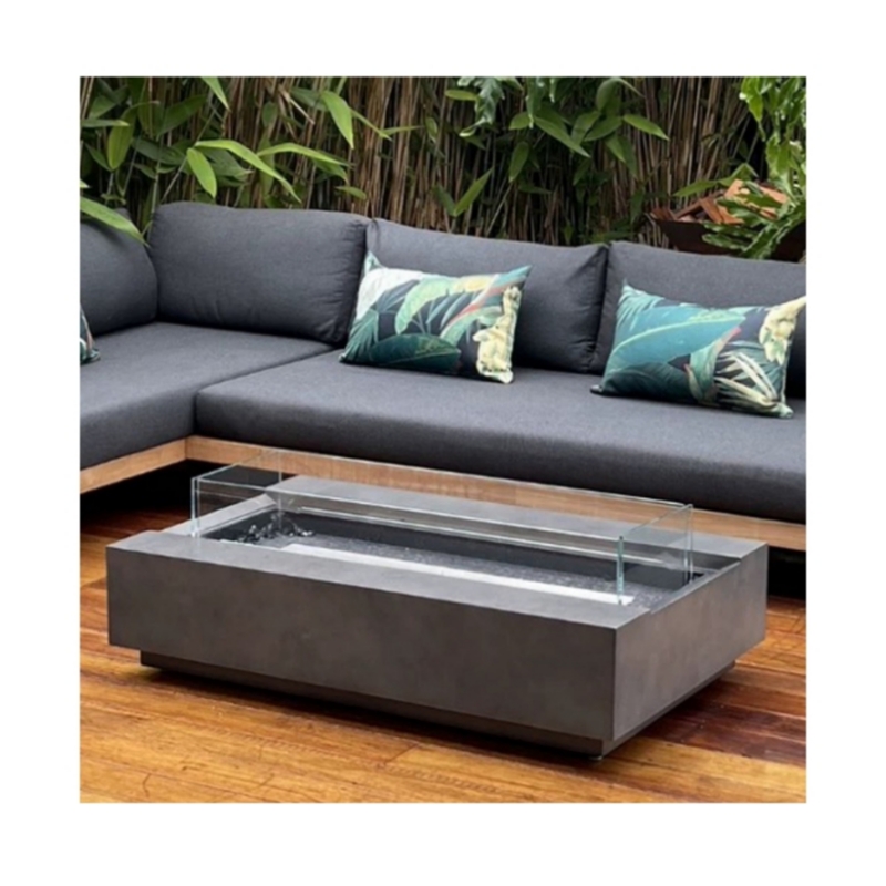 モダンなコルテン鋼製ファイヤープレイス、ガス式屋外家具セット - Outdoor Furniture With Fire Pit Table のレビューと価格