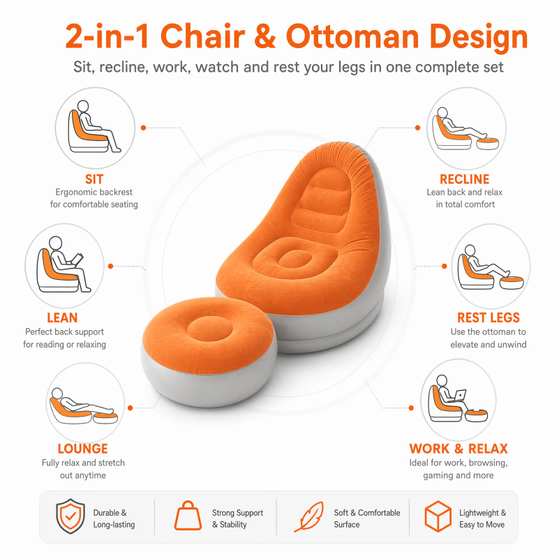 フロッキング加工のインフレータブルレイジーソファセット（フッ - Outdoor Furniture Lowes のレビューと価格