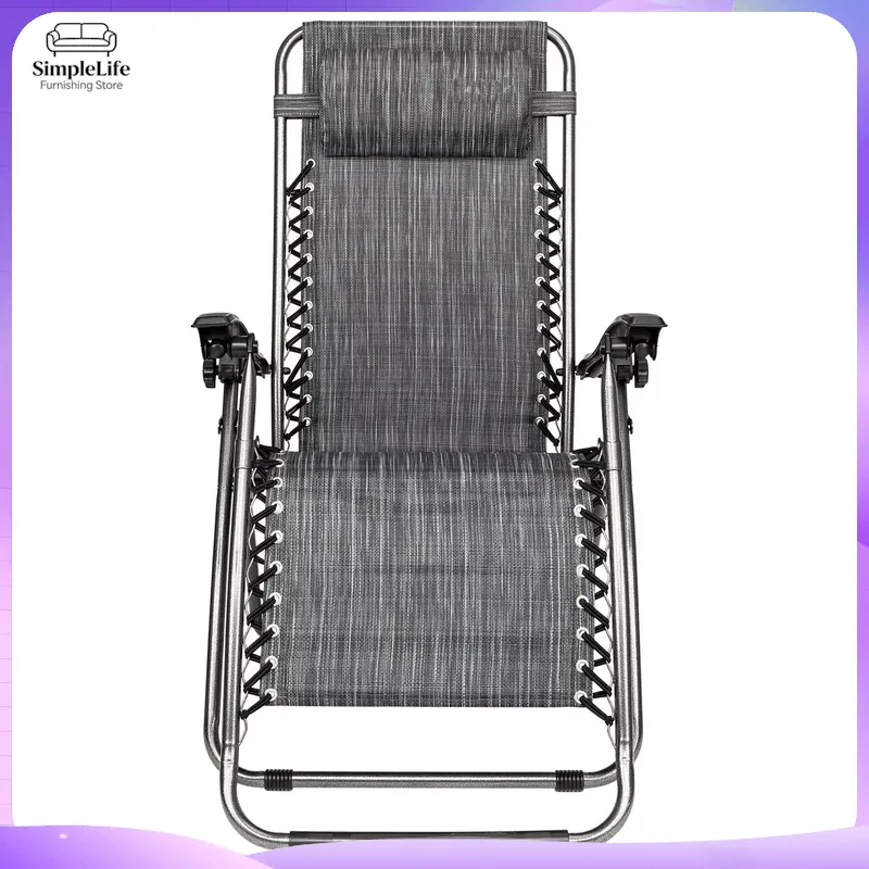 無重力チェア 調節可能 折りたたみ式 ラウンジチェア グレー - Deck Chair Lounger のレビューと価格