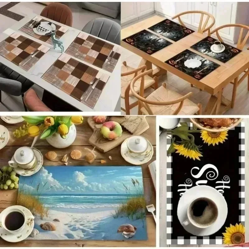 耐熱性のあるエレガントな赤いクリスマスプレースマット、ホリデ - Outdoor Furniture Dining のレビューと価格