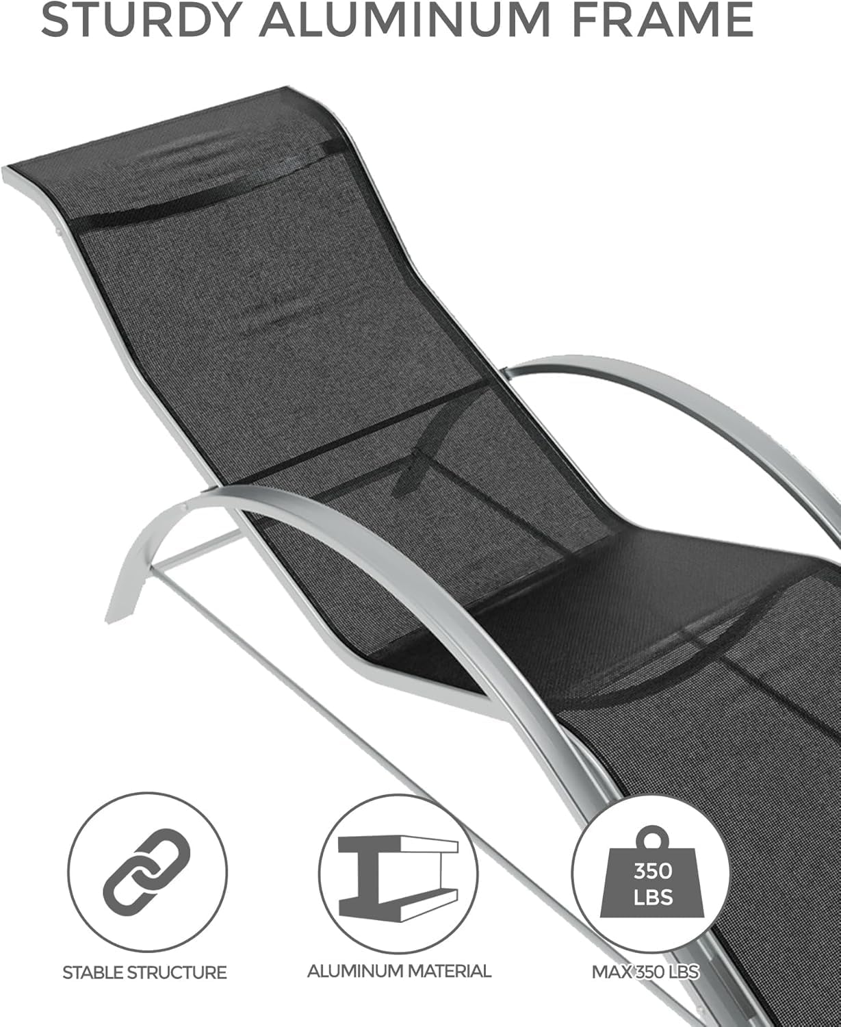 パティオプールチェアサンラウンジャー3点セット、サイドテーブ - Deck Chair Lounger のレビューと価格