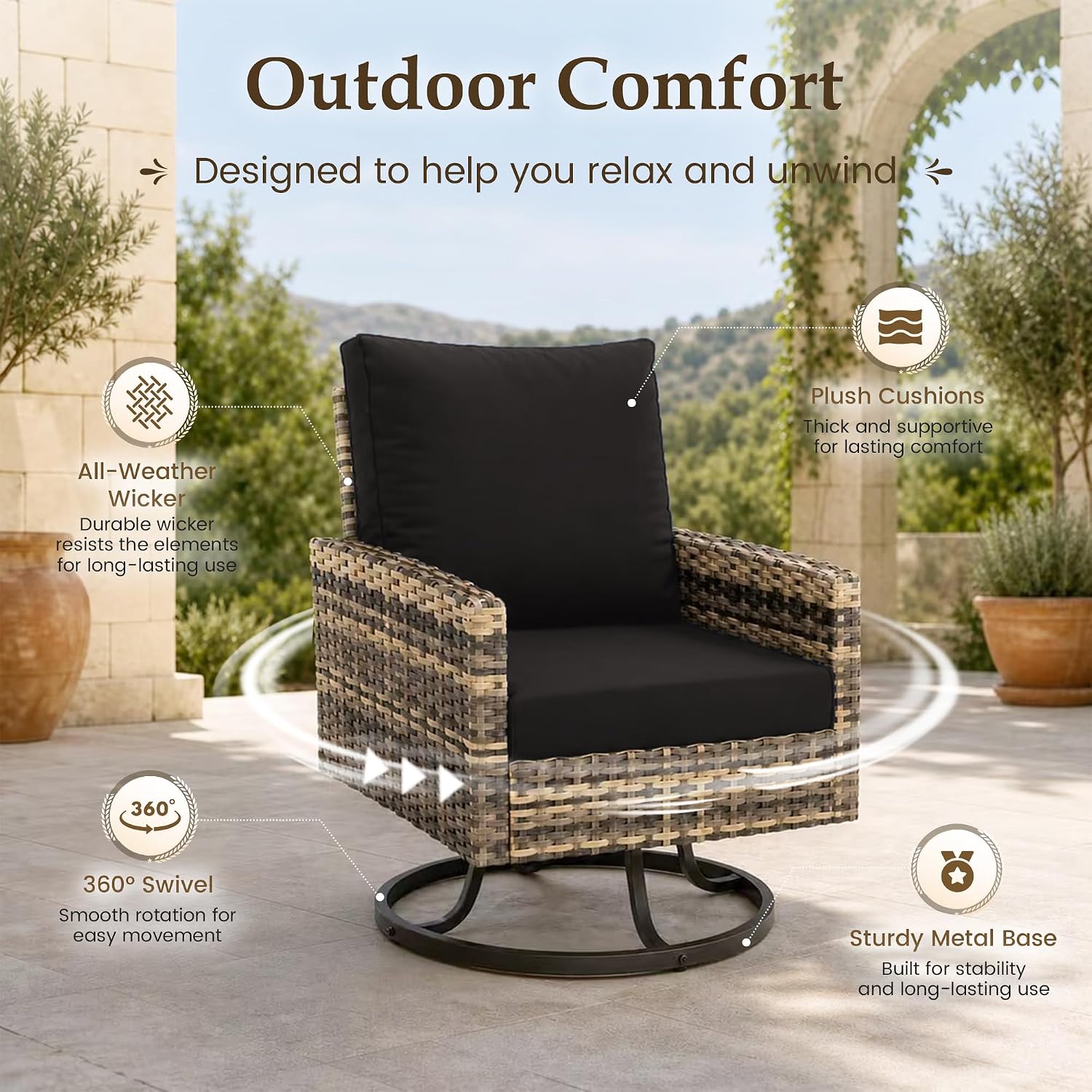 7点セットのパティオ家具セット（ファイヤーピットテーブルと回 - Outdoor Furniture With Fire Pit Table のレビューと価格