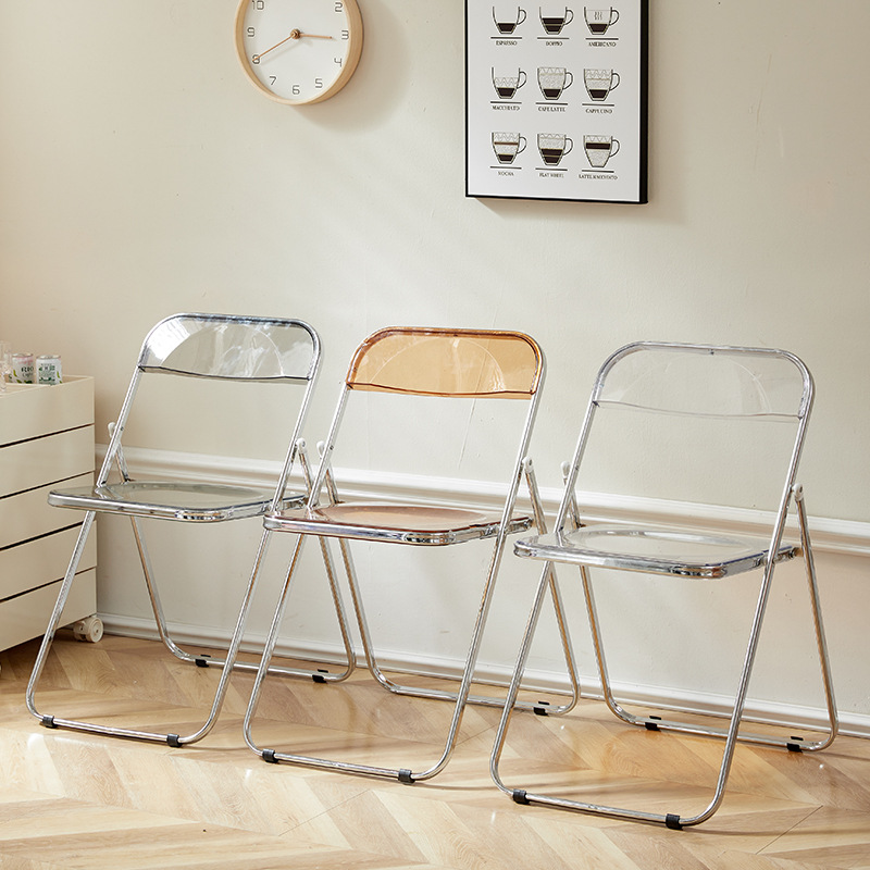 ドレッシングチェア、シンプルなアクリル製折りたたみダイニング - Outdoor Furniture Metal Chairs のレビューと価格