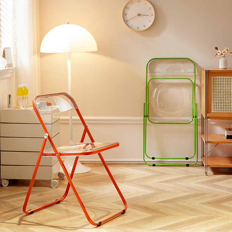 ドレッシングチェア、シンプルなアクリル製折りたたみダイニング - Outdoor Furniture Metal Chairs のレビューと価格