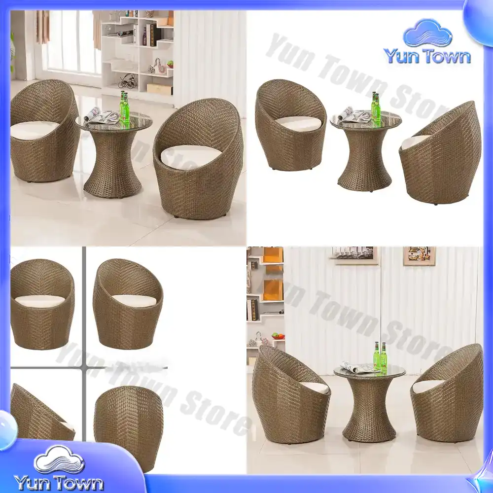 屋外用テーブルと椅子 ラタンチェア ティーテーブル 3点セッ - Outdoor Furniture Vietnam のレビューと価格