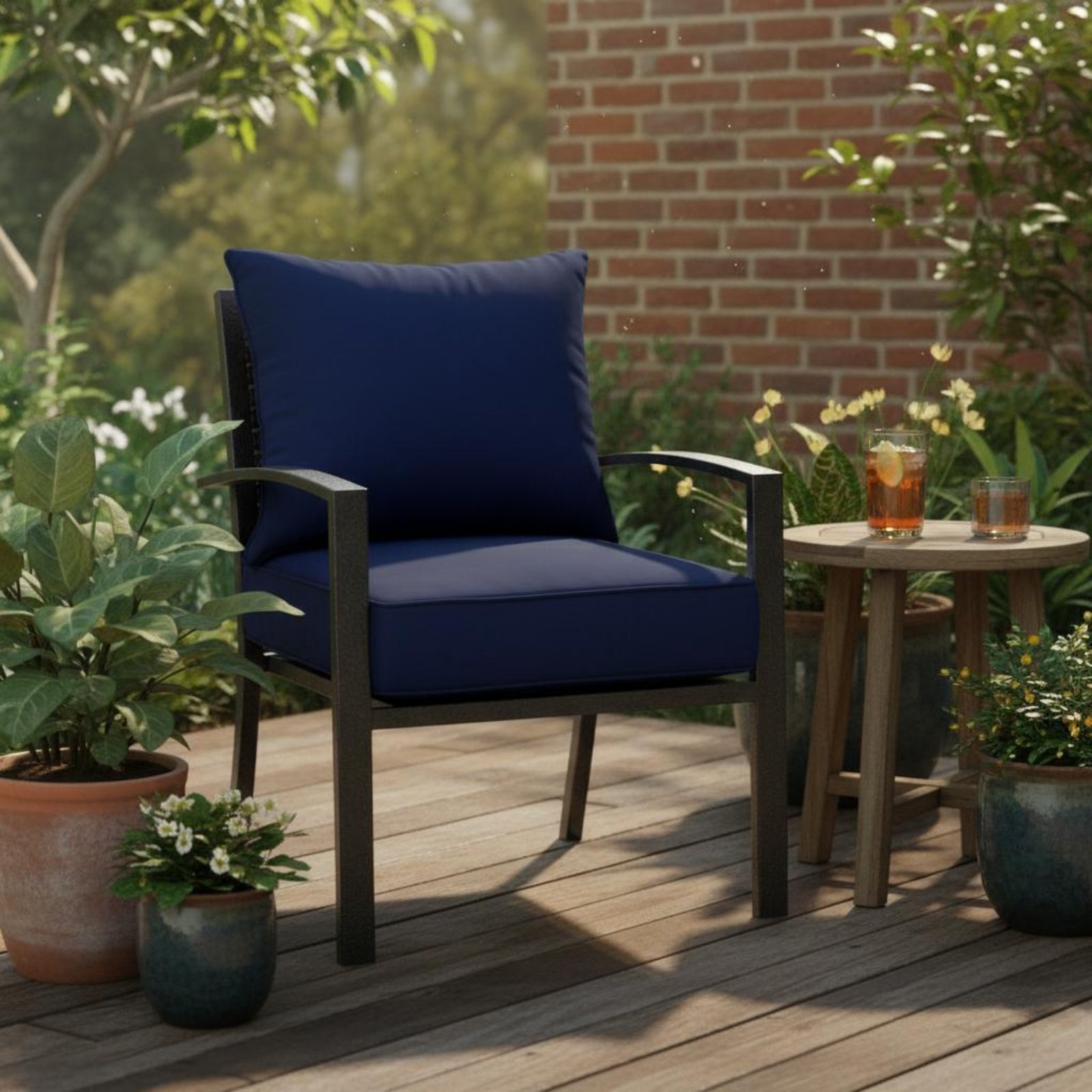 パティオチェアパッド 隠し留め具付き パティオチェアパッドセ - Outdoor Furniture Cushion のレビューと価格