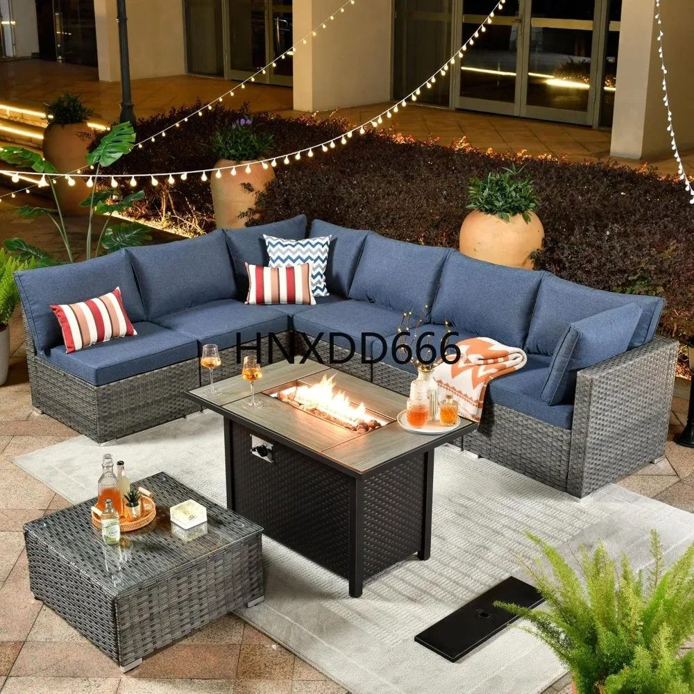 屋外用8点パティオ家具セット（ファイヤーピットテーブル、会話 - Outdoor Furniture With Fire Pit Table のレビューと価格