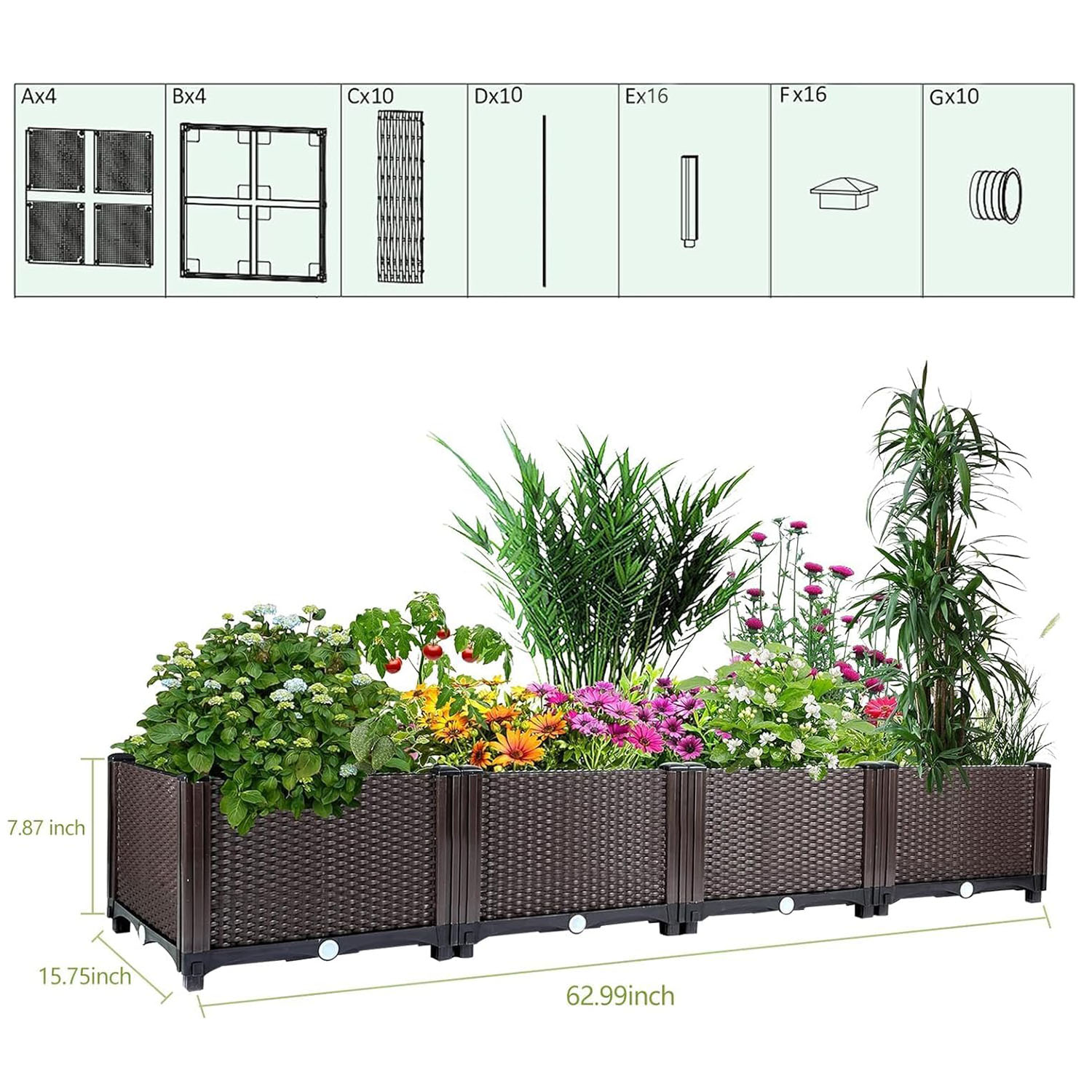 自動給水式の高床式菜園 – 長さ160cmの大型プラスチック - Outdoor Daybed Furniture のレビューと価格