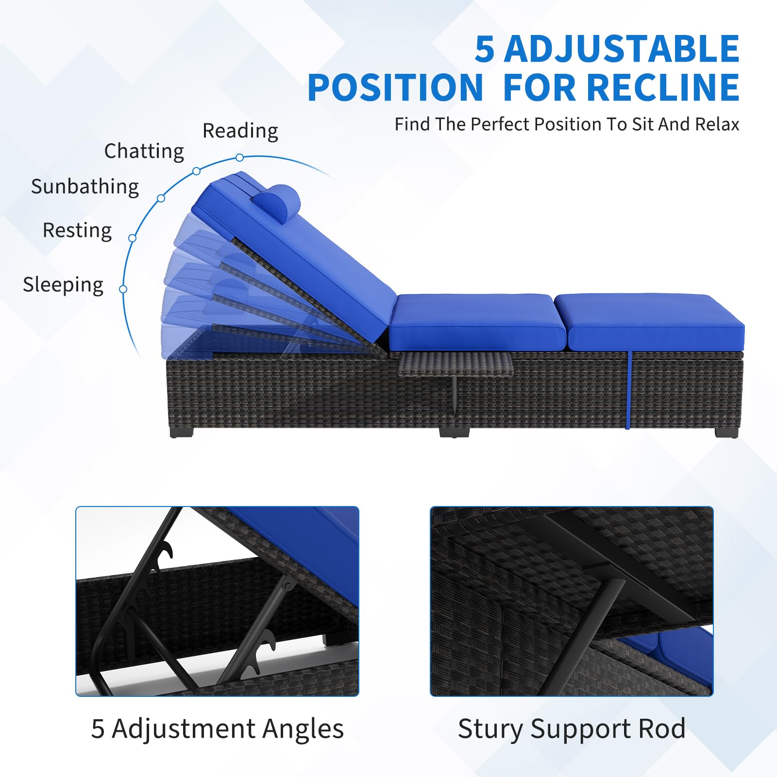 屋外用シェーズラウンジチェア2脚セット、78インチプールラウ - Deck Chair Lounger のレビューと価格